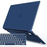 IBENZER MacBook Air 13 Inch Case 2019 2018 Release New Version A1932, Soft Touch Hard Case Shell Cover for Apple MacBook Air 13 Retina with Touch ID with Keyboard Cover, Navy Blue, MMA-T13NVBL+1