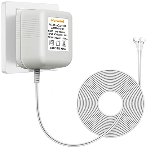 18V 500mA Power Adapter For Ring & Other Video Doorbells - 16.4ft Long Cable (White)