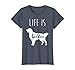 Womens Golden Retriever Life is Golden T Shirt Medium Heather Blue