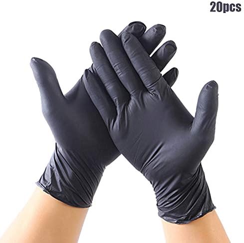 Fxhan Black Nitrile Disposable Gloves Powder Latex Free Mechanic Tattoo Supplies