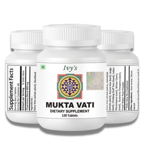 Ivy's Mukta Vati Herbal Tablets for High Blood Pressure Natural