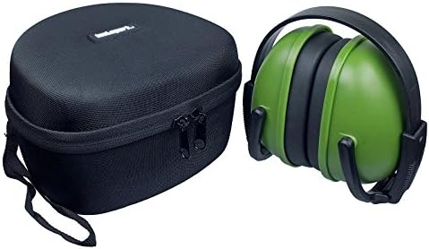 Instapark EM-15 Hearing Protection Noise Reduction Safety Earmuffs with Double-zippered Hardshell EVA Storage Carrying Case, One Size Fits Most Green