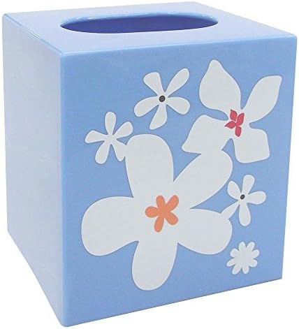 Allure Home Creations Bloomers 9 Piece Bath Accessories Set - Shower Curtain Hooks, Soap Dispenser, Bath Towe,l Hand Towel, Face Cloth, Waste Bin, Tumbler, Tissue Box Cover and Toothbrush Holder