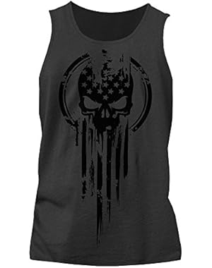American Warrior Flag Skull Military T-Shirt