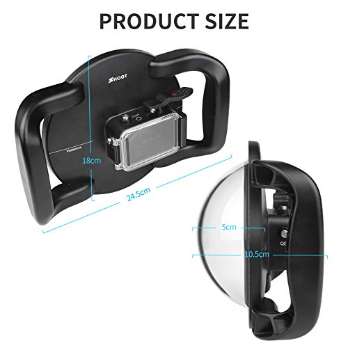 SHOOT Dual Handle Stabilizer Grip Dome Port for DJI OSMO Action Camera-Overall Design,Convenient Operation,Waterproof up to 45M/147ft - Thumbnail 3