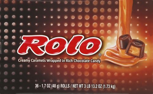 ROLO RICH CHOCOLATE CARAMELS CANDY ROLLS, 1.7 OZ (36 COUNT)
