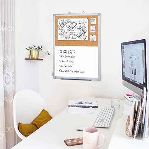 Cork Board White Board Combo, Vision Board 2023, 24" x 18
