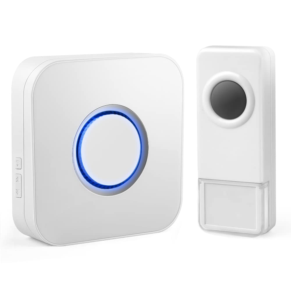 Ranzah Wireless Doorbell, 1000 FT Long Range, 58 Ring Tunes, Waterproof, Mute Mode, 5 Volume Level, Plug in Led Cordless Doorbell for Homes, Offices, Hotels