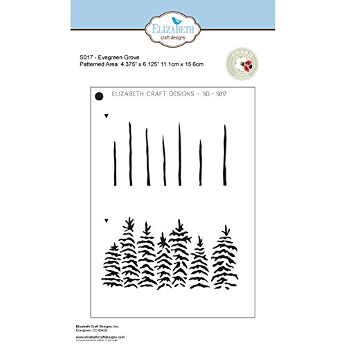 Elizabeth Craft Designs Evergreen Grove Behind The Scenes Stencil, Synthetic Material, Transparent, 18.5 x 13.8 x 0.1 cm