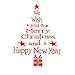 Sumind 2 Pieces Christmas Wall Decals Letters and Christmas Tree Stickers Window Room Home Decor Wall Art Decal Mural (Red)