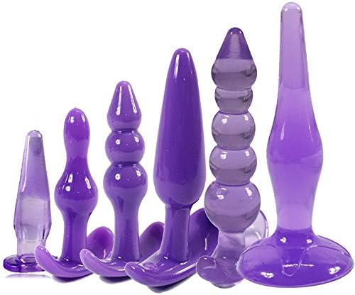 6Pcs Silicone B-ütt an-âl Pl-ùg Waterproof Toy for Beginner Purple