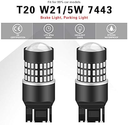 NATGIC 7443 7444NA 7440 7440NA Bombillas LED Rojo 1800LM 3014SMD ...