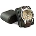 Glenor Co Travel Watch Case - 3 Slot Luxury Organizer Box, Carbon Fiber Design for Mens Jewelry Watches, Men's Storage Holder Boasts Metal Buckle & Leather Pillows, Small for Traveling - Black