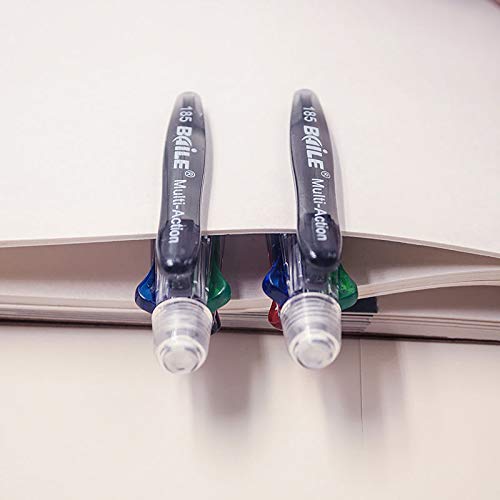 Ipienlee 4 + 1 Multifunctional Pens 4 Color 0.7 mm Ballpoint Multi Pen and 0.5 mm Mechanical Pencil in One Pen, Pack of 6 (4+1)