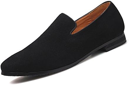 MoreDays Loafers Velvet Dress Shoes for Men Slip On Suede Driving Shoe