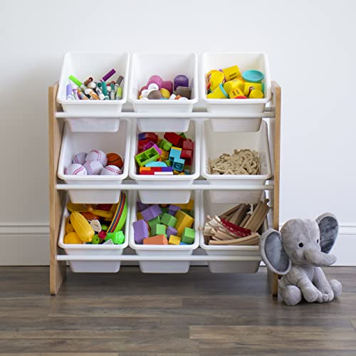 Humble Crew 9Bin Toy Organizer, Natural Wood/White Pricepulse