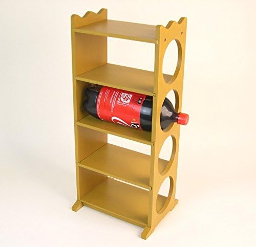 Amazon Com Danya B Wooden Two Liter Soda Pop Bottle Holder Rack Holds 4 Bottles Home Kitchen