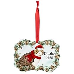 Tabby Exotic Shorthair Cat Christmas Ornament 2024