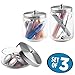 mDesign Glass Bathroom Vanity Apothecary Storage Organizer Canister Jar for Cotton Balls, Swabs, Makeup Sponges, Bath Salts, Hair Ties, Jewelry, Set of 3, Varied Sizes - Clear/Brushed