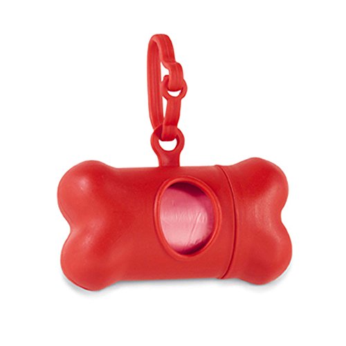 eBuyGB-Bone-Shaped-Pet-Waste-Bag-Holder-Dispenser-Plastic-Red
