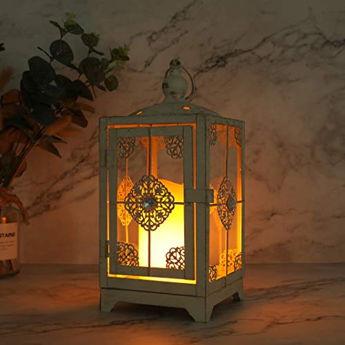 JHY DESIGN Decorative Lanterns 11" High Metal Candle Lanterns Vintage