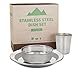 Compact Stainless Steel Dish Set for Home and Outdoor Use, with Small Plate, Bowl, and Cup - BPA Free - by HumanCentric