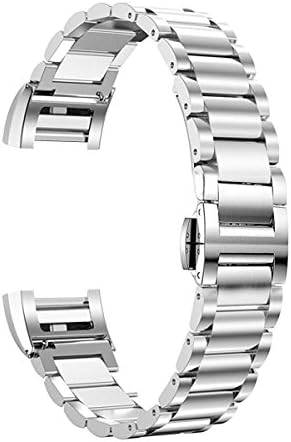 Fitbit Charge 2 Replacement Bands, FYPO Stainless Steel Wristband Bracelet Accessory for Men and Women-Sliver