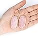 Top Plaza Womens Fashion Natural Rose Quartz Crystal Gemstone Ear Hook Water Drop Ear Pendant Dangle Earring