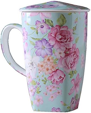 FlorisHome ® Fine Bone China Coffee Mug Tea Cup 23 oz, Early Summer Green