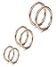 THUNARAZ 3 Pair Stainless Steel 16G Sleeper Earrings Septum Clicker Nose Lip Ring Body Piercing Rose Gold Tone
