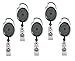 Retractable Badge Holder Translucent Carabiner Reel Clip On ID Card Holders Pack of 5