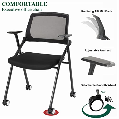 VACYOVKE 8 Pack Executive Office Chairs with Caster Adjustable Armrest