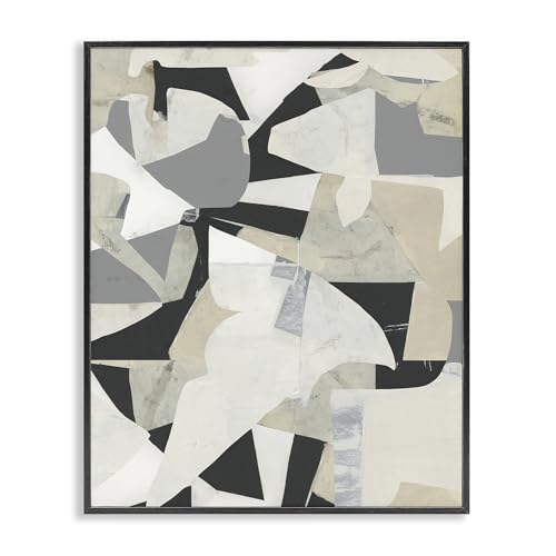 Stupell Industries Monochrome Falls Fragments Black Framed Giclee Art Design by…