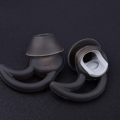 Replacement Silicone Ear Tips Earbuds Buds Stayhear Set for Bose QC30 QC20 SIE2i IE2 IE3 Soundsport Wireless Headphones, 3 Pairs (Black) - Thumbnail 6