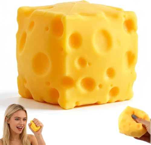 Last Page® 10cm Large Cheese Squishy Slow Rising, Soft Squishy Cheese Block Squeeze Fidget Toy, Mini Stress Relief Sensory for Adults, Cute Desk Toy Gift (1PCS)