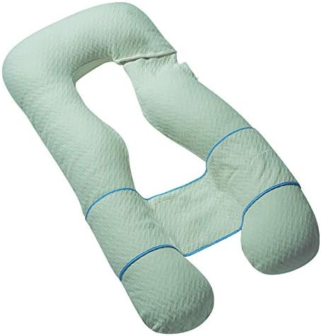 SUNLIFE Pregnancy Body Pillow With Massage Particles-u Shaped Maternity Pillow For Pregnant Women Sleeping Soft And Comfortable With Air Cotton Cover And Removable Adjustment Strap