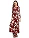 Floerns Women's Long Sleeve Floral Print Button Casual Maxi Dress Red XL