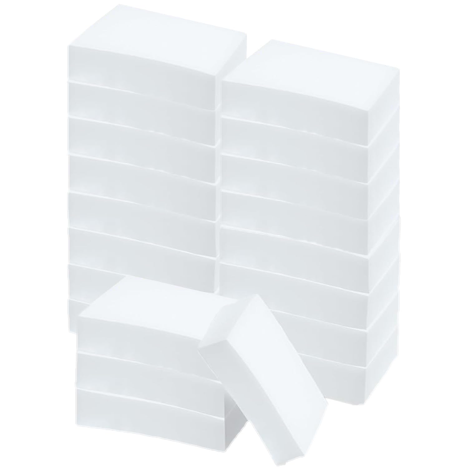 20-Pack White Magic Sponge Eraser, Multifunctional Cleaning Pads for Kitchen, Bathroom, Walls, and Shoes, Durable Foam Sponge for Tough Stains