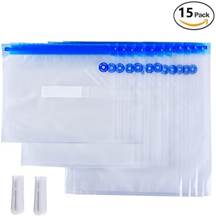 Forsous Sous Vide Bags For Anova Cooker - 15 Vacuum Sealed Bags, 2 Bag Sealing Clips, BPA Free &amp; Reusable &amp; Easy to Use, Practical for Food Storage &amp; Cooking