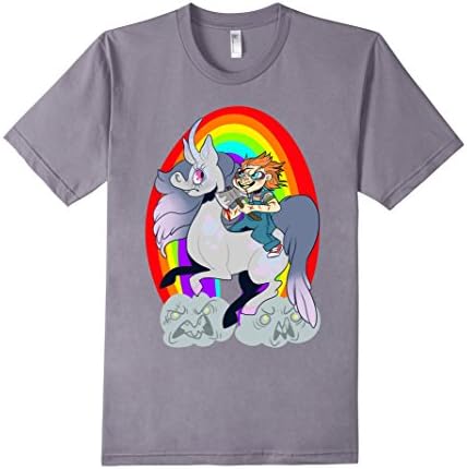 Chucky Unicorn Rainbow Axe Attack 80's Horror Movie Star - Male Small - Slate