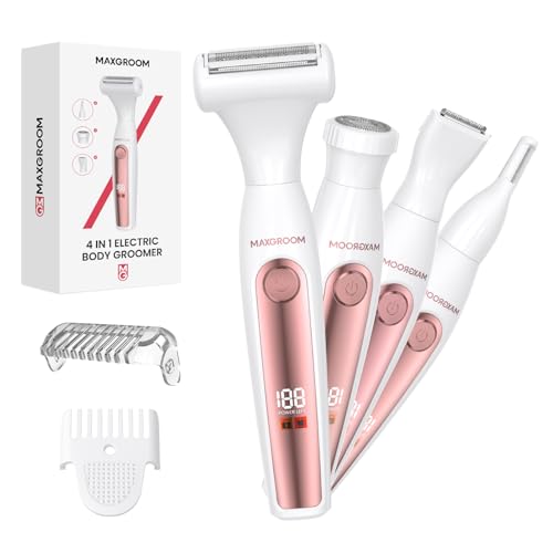 Afeitadora Eléctrica Mujer 4 en 1,IPX6 Recortadora Corporal