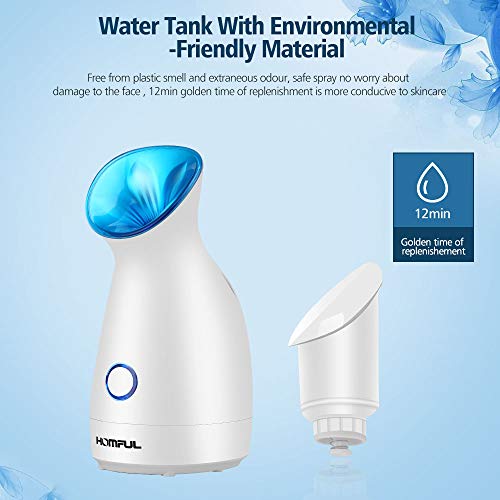 HOMFUL Upgraded Nano Ionic Facial Steamer Warm Mist Humidifier Atomizer Humidifier Moisturizing Face Spa Steamer Blackhead Remover Kit