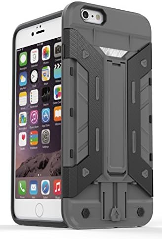 iPhone 6/6S Plus Case,Elech [Card Slot] [Kickstand] Multi-layer Impact Resistant Shockproof Soft TPU&amp;Hard PC Protective Shell Wallet Cover Case for iPhone 6/6S Plus 5.5'' - Grey