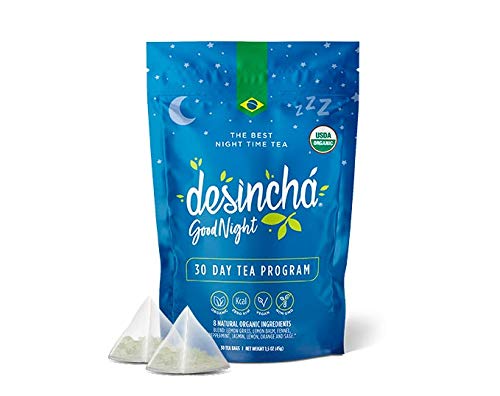 Desincha Night Time Tea I Caffeine Free - Herbal Cleansing Detox Tea I Supports Relaxation & Quality Sleep I Bedtime Tea Made With Natural and Organic Ingredients I #1 Tea Brand in Brazil for Body Cleanse I 30 Day Supply