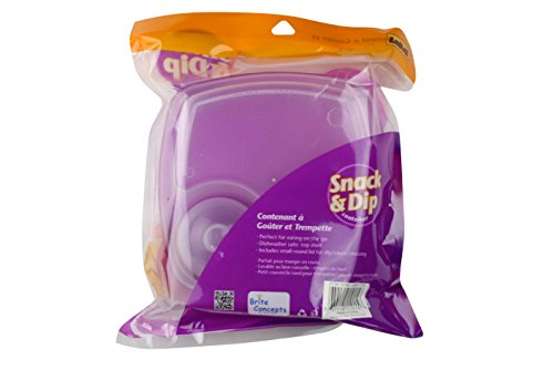 Brite Concepts Snack and Dip Container, Purple