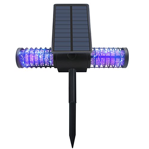 Solar Mosquito Killer, Eonfine Outdoor Mosquito Killer,Larger Bug Zapper Light Whole Night Protect,4LED UV Bulbs for Garden patio, Backyard