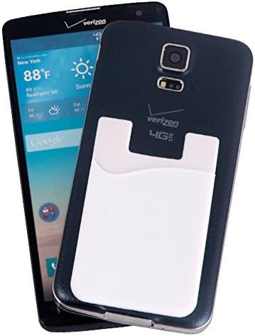 Stick-On Wallet - ID/Credit Card Holder For Cell Phones - Strong 3M Adhesive - Universal Size fits most Phones (including iPhone 6s, 6, 5, Samsung Galaxy S6, S5) - Non-Slip Silicone also offers Extra GripBy Sticky Smart Wallet (White)