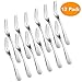 Cocktail Forks, McoMce 12 Pcs Premium Stainless Steel Oyster Forks, Premium Cheese Forks, Durable Fish Forks, Professional Seafood Forks for Bistro Cocktail Tasting Appetizer and Mini Cake (Silver)