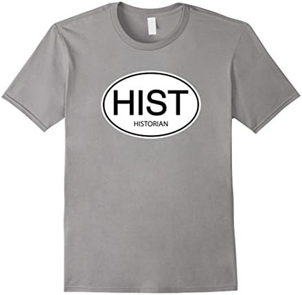Men's HIST Historian Museum Tour Guide Sticker Decal T-shirt Medium Slate