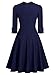 MissMay Women's Retro Large Lapel Neck Half Sleeve Elegant Swing Dress